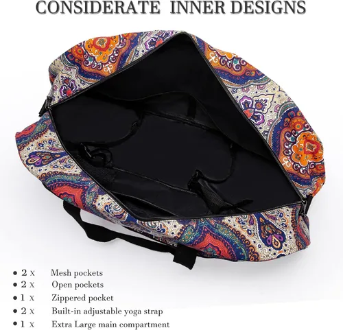 Miniatura 4 de AROME Bolsa para esterilla de yoga para mujeres y hombres, bolsa de yoga grande de lona para 1/4 pulgadas, 1/3 pulgadas, 2/5 pulgadas, 1/2 pulgadas