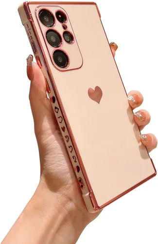 Miniatura 57 de phylla Funda de teléfono compatible con Samsung Galaxy A12 de 6.5 pulgadas, lindo corazón chapado en oro, elegante funda de lujo para mujer