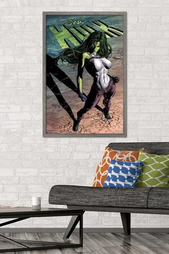 Miniatura 2 de Trends International Marvel Comics - Póster de pared She-Hulk #29, 22.375 x 34 pulgadas, versión enmarcada de madera de granero Versión enmarcada