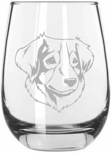 Miniatura 112 de Sakhalin Husky Dog - Copa de vino grabada personalizada de 15.25 onzas sin tallo