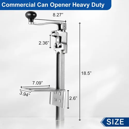 Miniatura 2 de Abridor de latas comercial resistente para 11100, abridor de latas industrial para 10 latas, abridor de latas manual con base de acero chapado