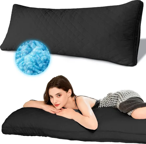 Ubauba Almohada corporal de espuma viscoelástica, almohadas de cuerpo grande para adultos, almohadas largas firmes y esponjosas para dormir (20 x 54