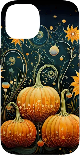 Miniatura 4 de Funda floral para iPhone 16 Pumpkins Vintage Otoño Otoño