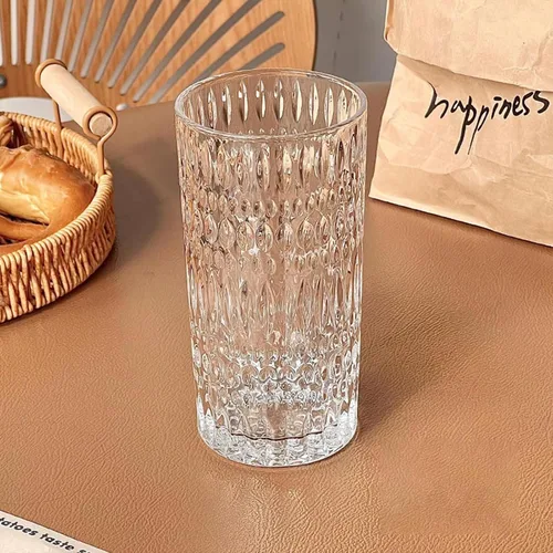Miniatura 4 de Vasos Highball [Juego de 4] - Vasos de vidrio vintage de 15 onzas ideales para fiestas de cena - Textura única, aptos para lavavajillas