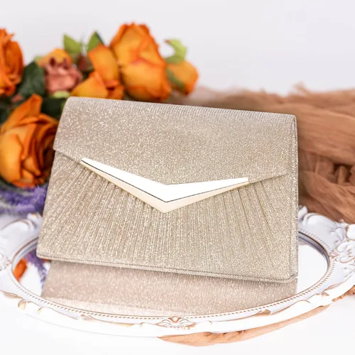 Miniatura 3 de Larcenciel Bolsos de noche para mujer, bolso de noche plisado brillante, elegante embrague de lentejuelas para boda, fiesta de cóctel formal