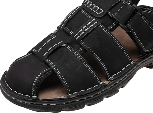 Miniatura 2 de Jousen Men's Sandals Leather Open Toe Beach Sandal Outdoor Summer Sport Sandals