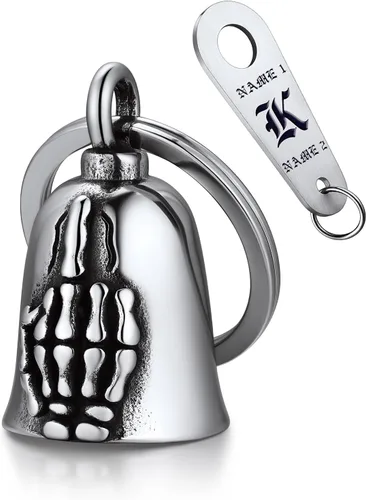Miniatura 12 de Bandmax Llavero de motocicleta para motociclista, de acero inoxidable, campanas de guardián de conducción segura para motocicletas