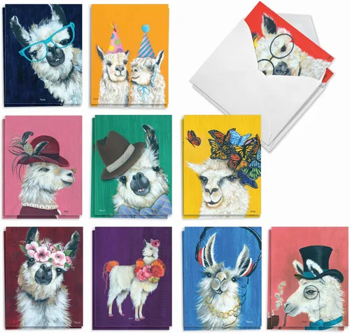Miniatura 9 de The Best Card Company Juego surtido de cajas de tarjetas de felicitación en blanco, incluye 20 tarjetas + sobres, 10 diseños únicos, refinado