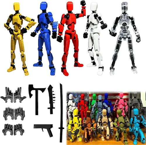 Dumwick Juego de figuras de acción de Titan 13, figuras de acción de robot Titan 13 impresas en 3D multiarticuladas móviles, figuras de acción Nova