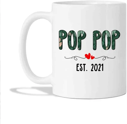 Miniatura 12 de Taza personalizada con foto y nombre – Tazas de café de cerámica personalizadas Bet Pop Ever Regalos para el abuelo – Taza Pop Pop – Regalo