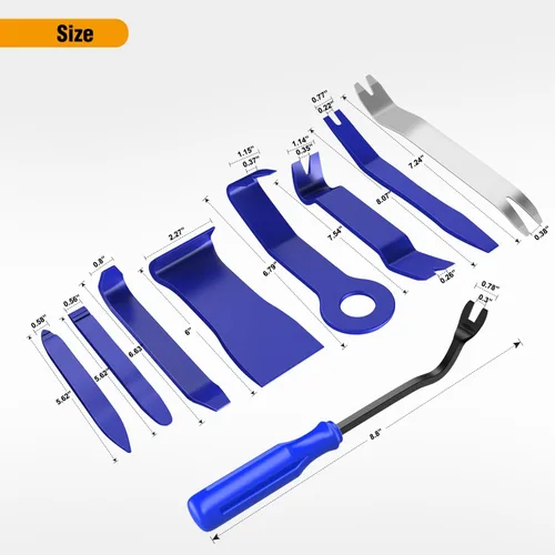 Miniatura 2 de GOOACC Kit de herramientas de eliminación de molduras automáticas de 9 piezas, kit de herramientas antiarañazos para el audio del automóvil, kit