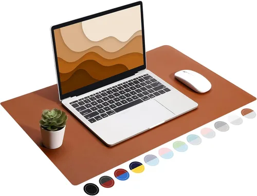 TOWWI Tapete de escritorio de doble cara, tapete grande para escritorio, protector impermeable para mouse y teclado, tapete de cuero para escritorio