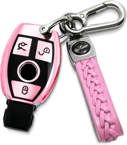 Miniatura 34 de Creativity Funda para llave de Mercedes Benz. Hermosa funda de TPU compatible con CLS CLK AMG ML C CL E S SL SLK G GLC GLE GLS M R Smart Remote Key