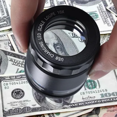 Miniatura 3 de 10 lupas recargables Jewelers con luces LED y 3 escalas de retícula, campo de visión de 0.98 pulgadas, enfoque ajustable con lupa de joyería