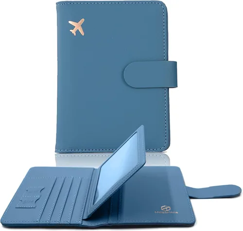 Miniatura 28 de Melsbrinna - Funda para pasaporte, ranuras para tarjetas, bonita funda para pasaporte para mujeres/hombres, resistente al agua con bloqueo RFID