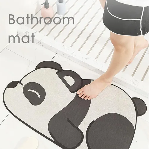 Miniatura 2 de Tapete de baño súper absorbente, tapete de entrada antideslizante con dibujos animados, cojín de secado rápido para suelo de baño y ducha