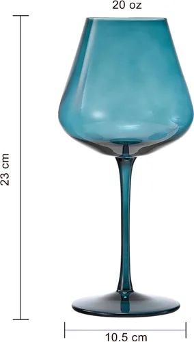 Miniatura 9 de Khen Flower Blooms - Juego de 5 copas de vino de cristal de colores, vasos grandes de 20 onzas, vasos altos de estilo italiano para vino tinto