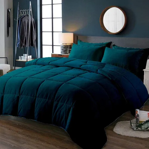 Miniatura 4 de Edredón de cama de tamaño grande para todas las estaciones, relleno de edredón acolchado alternativo con pestañas de esquina, cálido para invierno