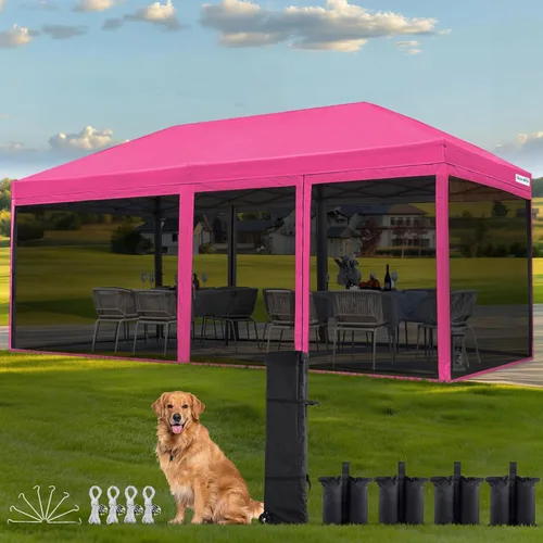 Miniatura 9 de Toldo desplegable Quictent Ez con pantalla de malla para carpa, con laterales de malla Canela