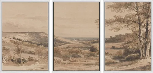 Miniatura 108 de SIGNWIN Lienzo enmarcado para pared, juego de arte abstracto de serenidad costera, ilustraciones abstractas junto al mar, arte moderno, decorativo