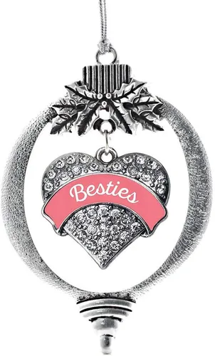 Miniatura 9 de Inspired Silver Adornos festivos de dije de corazón pave de plata con circonitas cúbicas