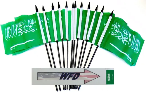 Miniatura 175 de World Flags Direct Banderas en miniatura de poliéster de Afganistán, paquete de 12, decoración de mesa de fiesta, desfiles, 4 x 6 pulgadas, verde