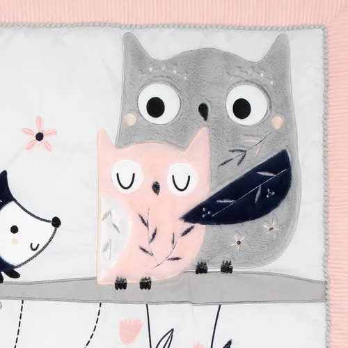Miniatura 4 de Lambs & Ivy Forever Friends - Juego de ropa de cama de 4 piezas, color azul, rosa