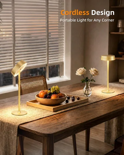Miniatura 4 de Lámpara inalámbrica, lámpara de mesa recargable, funciona con pilas, control táctil regulable RGB, 3 temperaturas de color, función de memoria LED
