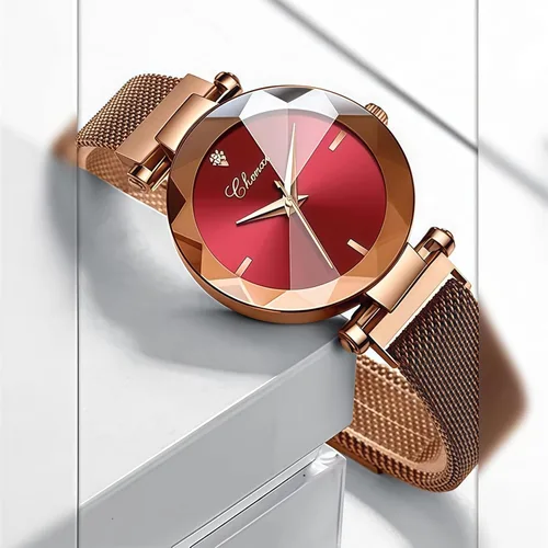 Miniatura 3 de MASTOP Reloj de pulsera de pulsera de acero inoxidable con correa magnética de cara de cristal para mujer