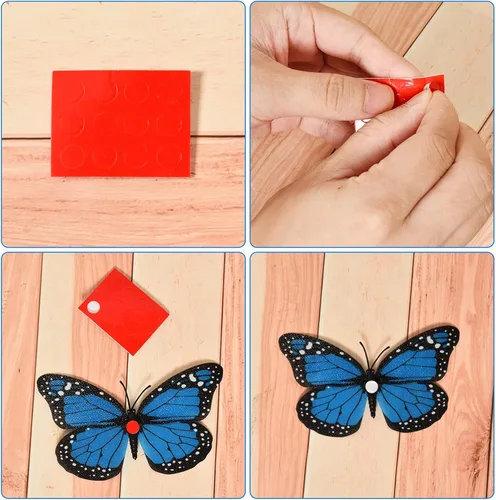 Miniatura 5 de AQUEENLY Decoración de mariposa monarca de 4.72 pulgadas, mariposas azules para manualidades, mariposas falsas de alta calidad, decoración de pared