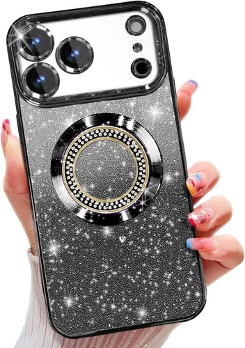 Miniatura 211 de Misscase Funda magnética con purpurina para iPhone 11 compatible con MagSafe, protección completa, delgada, a prueba de golpes, antiarañazos