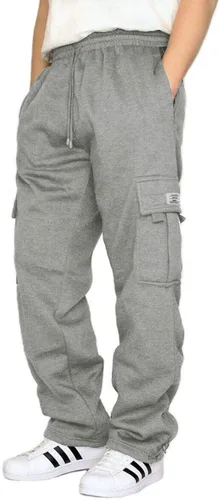 JMIERR Pantalones deportivos tipo cargo para hombre, estilo casual, con cordón, holgados, anchos y rectos, con 5 bolsillos