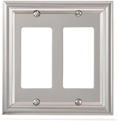 Miniatura 4 de Amerelle Continental AmerTac 94BVB – 1 tapa de tomacorriente en blanco, de metal fundido, con aspecto de bronce envejecido