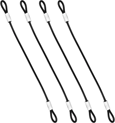 Miniatura 9 de 10 cables de alambre de acero inoxidable con bucles de 12 pulgadas, cuerda de alambre recubierta de vinilo de 12 pulgadas, cadenas de seguridad