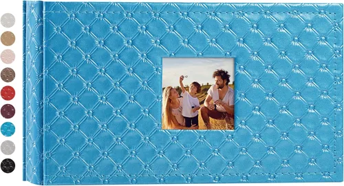Miniatura 41 de Mublalbum Álbum de Fotos Pequeño 4x6 300 Fotos Cubierta de Cuero Libro de Fotos con Bolsillos Horizontales para Bebé Boda Aniversario y Familia Azul