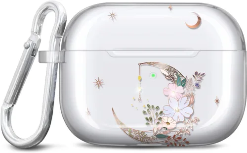 Miniatura 15 de Funda para Airpods Pro de 2ª generación, diseño de mármol con purpurina dorada, piel protectora de TPU para mujeres y niñas con llavero compatible