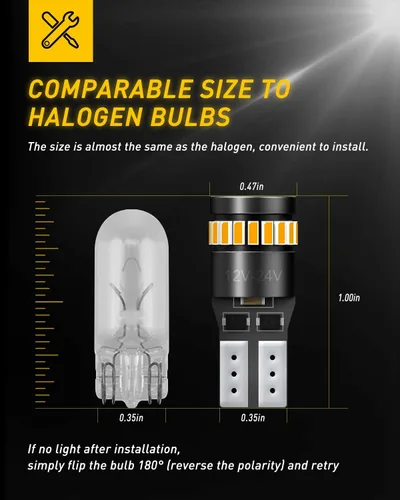 Miniatura 7 de Bombillas LED superbrillantes tamaño 194 Auxito; 168, 2825, W5W, T10, cuña 24, conjunto de chips 3014 SMD, bombillas LED de repuesto sin errores