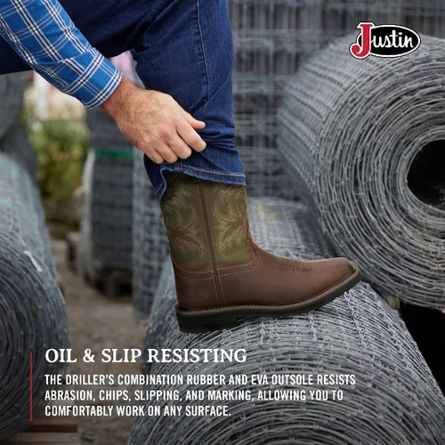 Miniatura 4 de Justin Botas de trabajo blancas Stampede Sq Toe para hombre