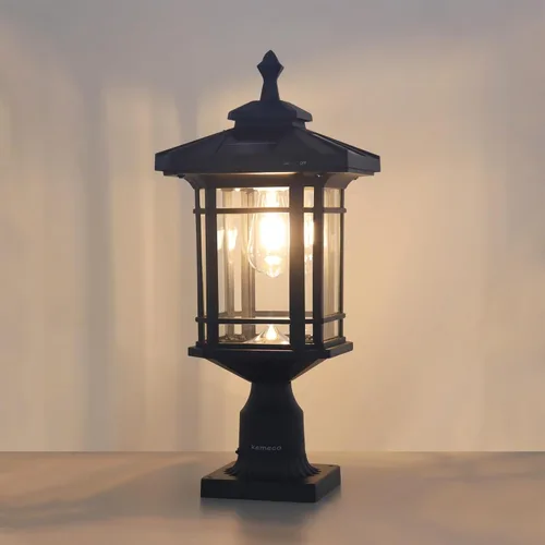 Miniatura 2 de ST4338Q - Lámpara solar para poste al aire libre, lámpara de poste del atardecer al amanecer, funciona con base de montaje en muelle para puertas