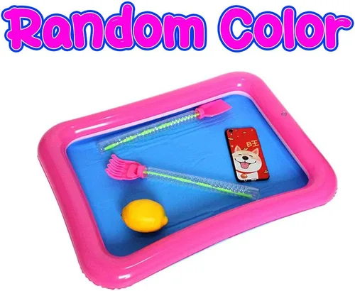Miniatura 3 de Topwon Bandeja de arena inflable para niños, caja de arena portátil con moldes, color aleatorio (color al azar, 23 x 17)