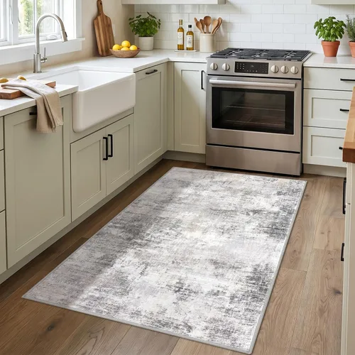 Miniatura 488 de IOHOUZE Alfombra abstracta lavable de 3 x 12 pies para pasillos, antideslizante para cocina, camino de entrada de lana sintética para interiores