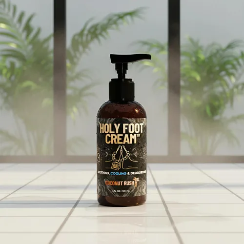 Miniatura 3 de Derm Dude Holy Foot Cream Crema hidratante diaria para pies con DeoPlex para frescura y arrurruz para una hidratación ligera Aroma de coco Rush