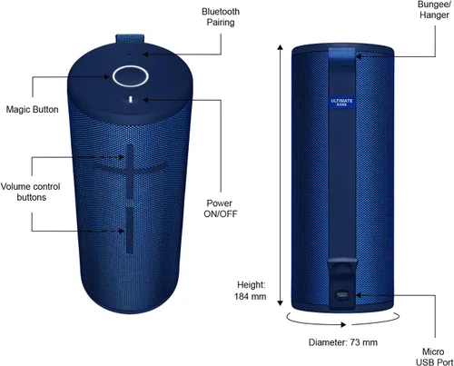 Miniatura 10 de Ultimate Ears Boom 3 - Altavoz inalámbrico Bluetooth, sonido audaz + graves profundos, Bluetooth, botón mágico, impermeable, batería de 15 horas
