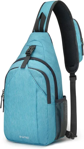 Miniatura 25 de G4Free Bolsa Bandolera con Bloqueo RFID Mochila Bandolera Cruzada Bolsa de Pecho Mochila de Día para Senderismo Viaje (Negro)