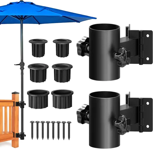 Miniatura 7 de Φ1.5 Soporte de sombrilla de patio de acero inoxidable (para Φ1.2-1.5 pulgadas de inserción de paraguas). para fijación de suelo al aire libre Base