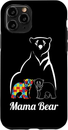 Miniatura 28 de Funda para iPhone 14 Pro Max para concientización sobre el autismo, mamá oso, mamá y niño