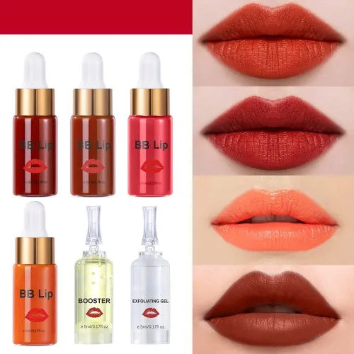 Miniatura 3 de BB Lips - Kit de suero semipermanente, tratamiento de maquillaje semipermanente, suero labial BB para pigmento labial, incluye pigmentos labiales