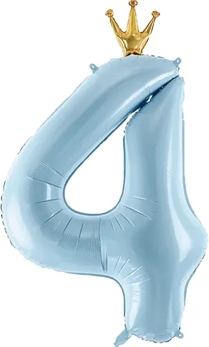 Miniatura 10 de Globo de número 0 de Gigloon con corona, globos de números grandes de 40 pulgadas para decoraciones de fiesta de cumpleaños, azul