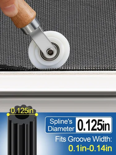Miniatura 3 de Kit de reparación de pantalla: herramientas de pantalla 3 en 1 incluyendo rodillo, ranura de 0.125 pulgadas x 32.8 pies, gancho de extracción