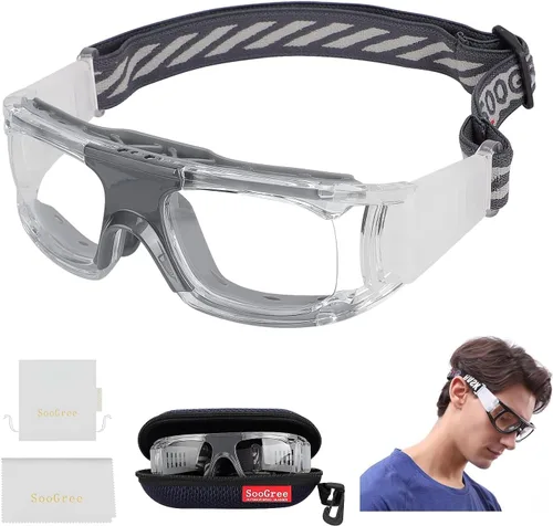 Miniatura 25 de SooGree Sports Glasses - Racquetball Goggles Basketball Football Eye Protective G8033 Marco Negro Almohadilla Gris